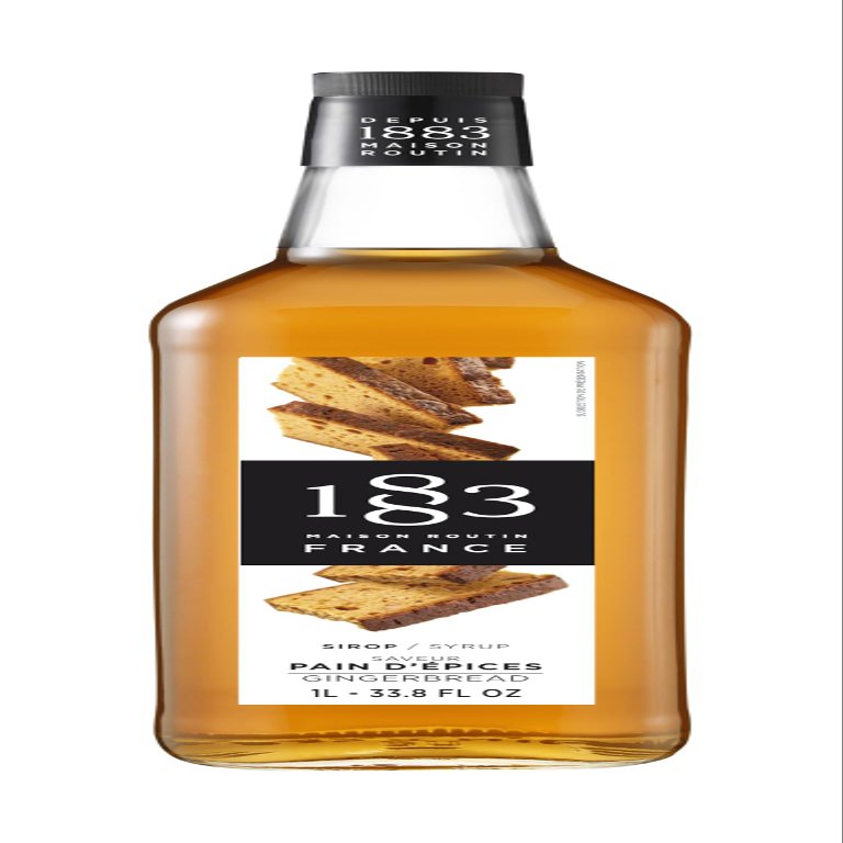 1883 Maison Routin Premium Gingerbread Syrup - Flavoured Syrup for Coffee, Desserts, Cocktails, Vegan-Friendly, Allergen-Free, No Artificial Colours, 1L Glass Bottle