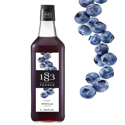 1883 Maison Routin Premium Blueberry Syrup  Natural Fruit Syrup, Perfect for Cocktails & Mocktails, Ice Tea, Smoothies, Desserts  Vegan-Friendly, Allergen-Free  1L Glass Bottle