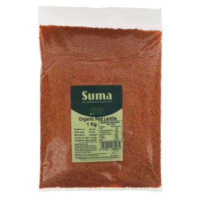 Suma Bagged Down - Organic | Lentils - Red Split, Organic | 1KG