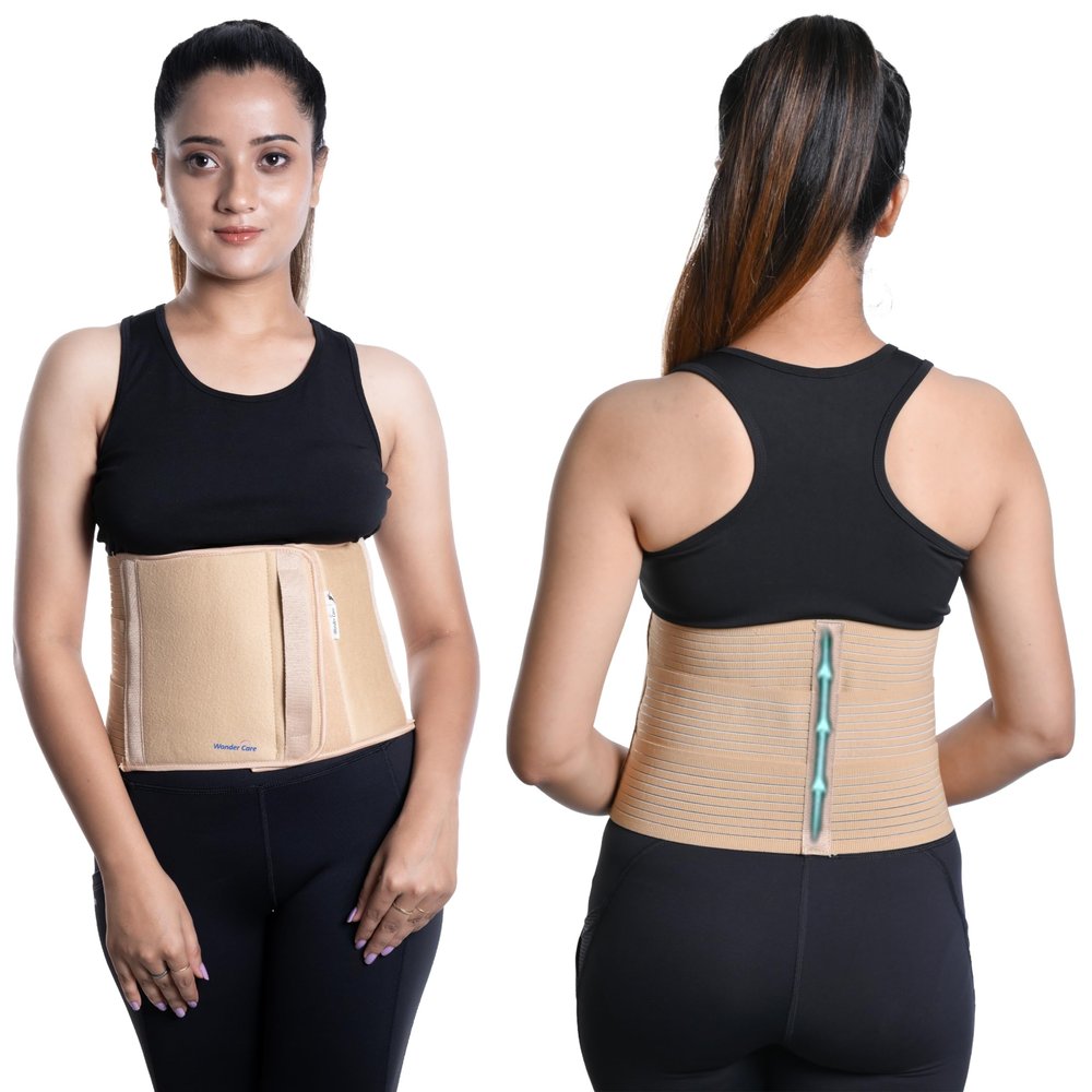 Wonder Care Abdominal Binder for Men and Women/Postpartum Post-Operative Post-Surgery Wrap/Abdomen Navel Umbilical Hernia Support Belt (L)