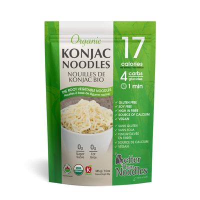 Better Than Foods 78471 Organic Konnyaku Flour and Organic Oat Fiber Noodles - 11 oz