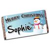 Personalised Merry Christmas Snowman 110g Milk Chocolate Bar ~ Xmas Eve Kids Girls Boys Mum Dad Stocking Fillers Gift Ideas Present N50 view 1