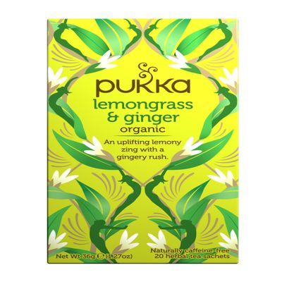 (4 PACK) - Pukka Herbs - Lemongrass & Ginger | 20 sachet | 4 PACK BUNDLE