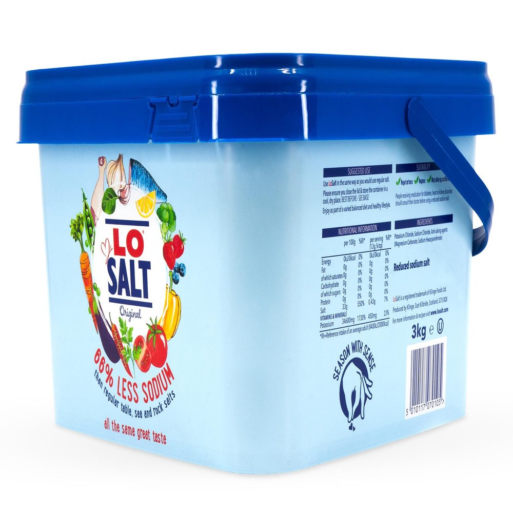 LOSALT  Reduced Sodium Salt | Original (non-iodised) | Great Tasting Salt Alternative/Substitute with 66% less sodium | 3kg drum (pack of 1)