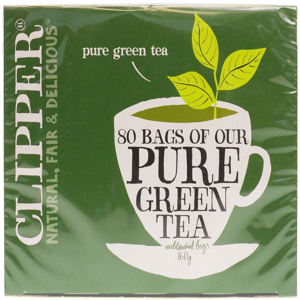Clipper Green Tea - Pure 80 Bags (Pack of 2)