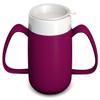Ornamin Two Handled Mug with Internal Cone 140 ml Blackberry with Drinking Lid (Model 815 + 814) / feeding cup, drinking aid, ergonomic mug view 1