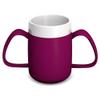 Ornamin Two Handled Mug with Internal Cone 140 ml Blackberry with Drinking Lid (Model 815 + 814) / feeding cup, drinking aid, ergonomic mug view 4