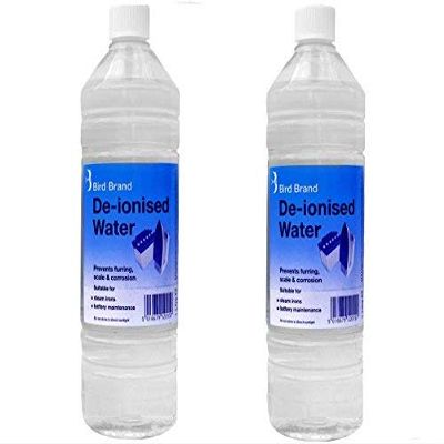 Twin Pack of Bird Brand 1Litre De-Ionised, Demineralised Water, Non Distilled Natural Water
