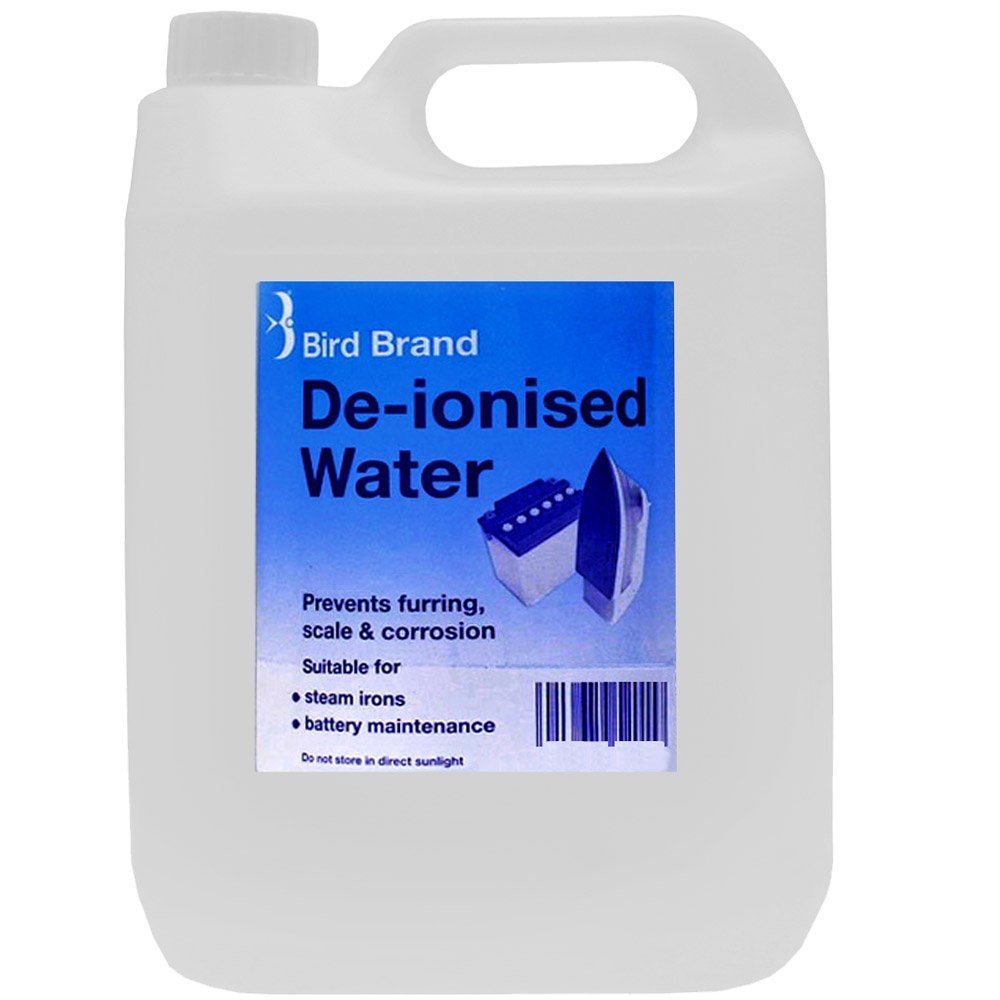 4 Pack of Bird Brand 5 Litre De-Ionised, Demineralised Water, Non Distilled Natural Water