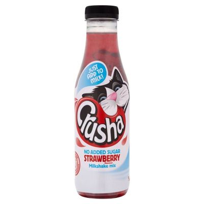 Crusha Mixa Strawberry Flavour Milkshake Mix No Added Sugar (500ml) - Pack of 2