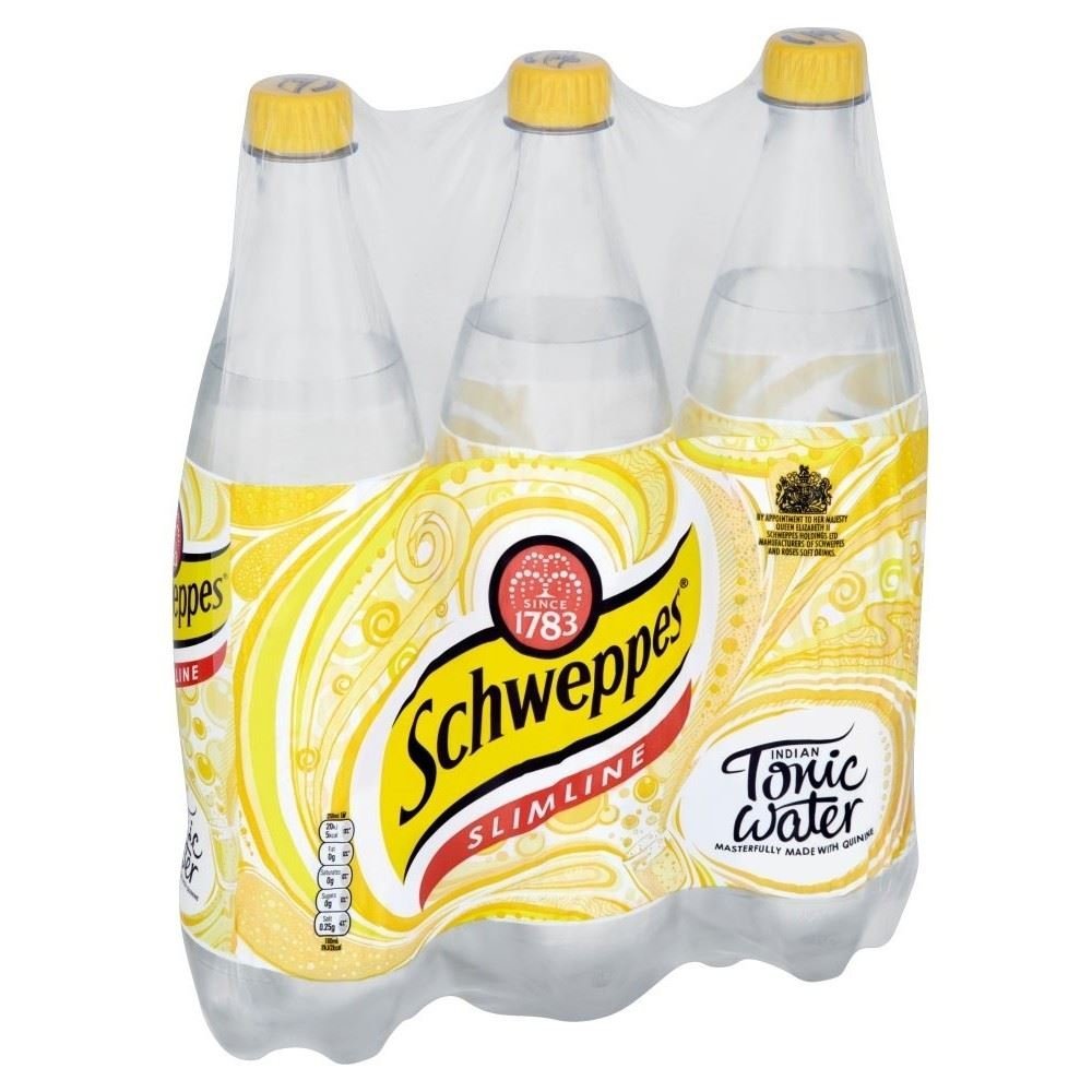 Schweppes Slimline Indian Tonic Water (3x1L) - Pack of 2