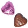 Foiled milk chocolate hearts, Pink Foil. 5gm. (10) view 1