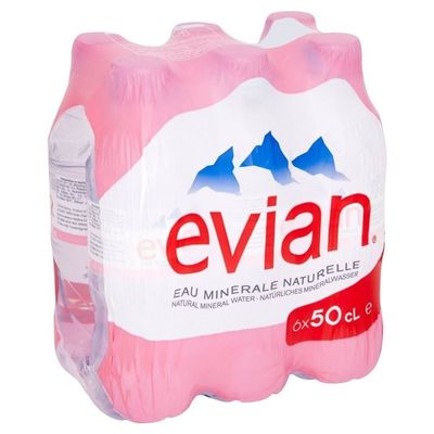 Evian Natural Still Mineral Water (6x500ml) - Pack of 2