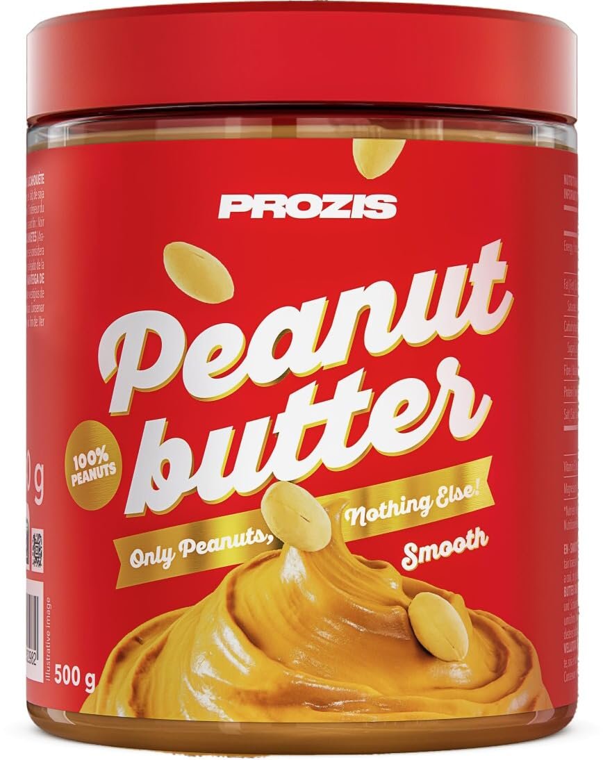 Prozis Peanut Butter 500g - Delicious & Smooth Texture - Natural Protein's Source - Suitable for Vegan, Kosher and Halal Diets - No Added Salt and Trans Fat Free
