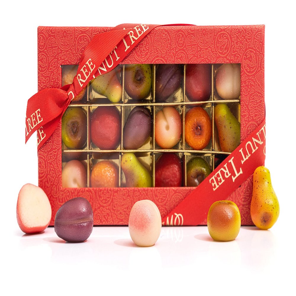 Walnut Tree  Marzipan Fruits Gift Box  Made from Real Almonds  Handpacked in the UK  Great Taste Award Winner  Suitable for Gluten-Free Diets  Luxury Gift Selection, Birthday, Anniversary, 190g