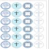 24 Precut Round Edible Wafer Paper Christening Baby Boy Toppers Cake Decorations view 2