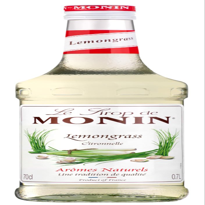 MONIN Premium Lemongrass Syrup 700ml for Cocktails and Mocktails. Vegan-Friendly, Allergen-Free, 100 Percent Natural Flavours and Colourings