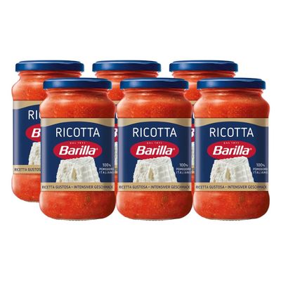 Barilla Creamy Ricotta Pasta Sauce with 100% Italian tomatoes and ricotta Cheese and no added preservatives, Pack of 6 x 400g