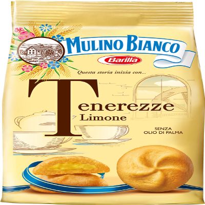 Mulino Bianco Tenerezze Limone Biscuits with Lemon Flavour 200 g - Pack of 5