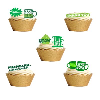 28 Stand Up Macmillan Coffee Morning Fundraising Edible Wafer Paper Cake Toppers Decorations