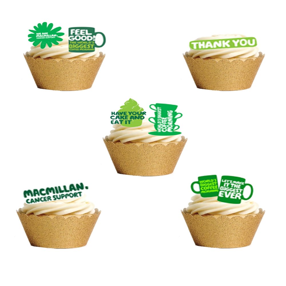 28 Stand Up Macmillan Coffee Morning Fundraising Edible Wafer Paper Cake Toppers Decorations