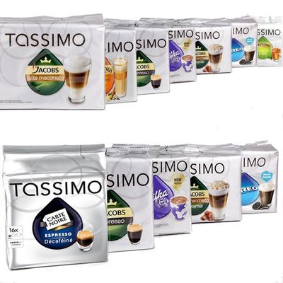 MEGA VALUE Tassimo Assortment Pack Containing 24 Factory Sealed Coffee / Tea / Chocolate Drinks Pods