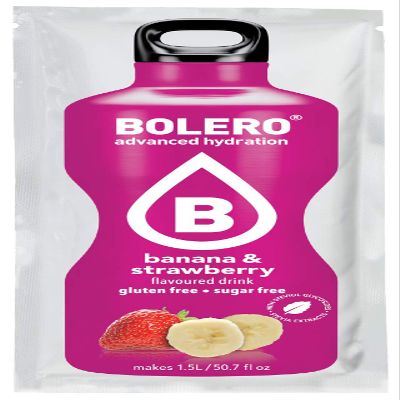 Bolero Essential Hydration Sugar Free Fruit Drink Banana and Strawberry 12 Sachets