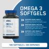Applied Nutrition Omega 3 with Vitamin E - 1000mg Fish Oil, 180mg EPA & 120mg DHA - Heart, Brain & Vision Support - 100 Softgels - Halal Certified, Made in UK view 2