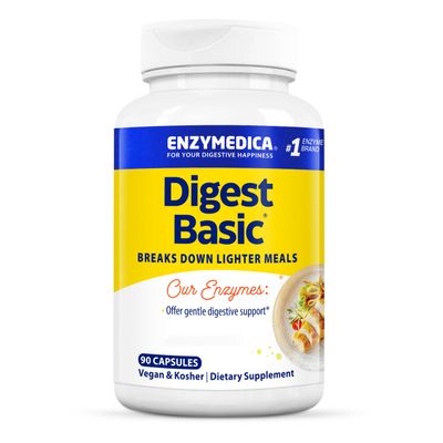 Enzymedica, Digest Basic, Digestive Enzymes, 90 Vegan Capsules, High Dose, Soy Free, Vegetarian, Gluten Free, Non-GMO