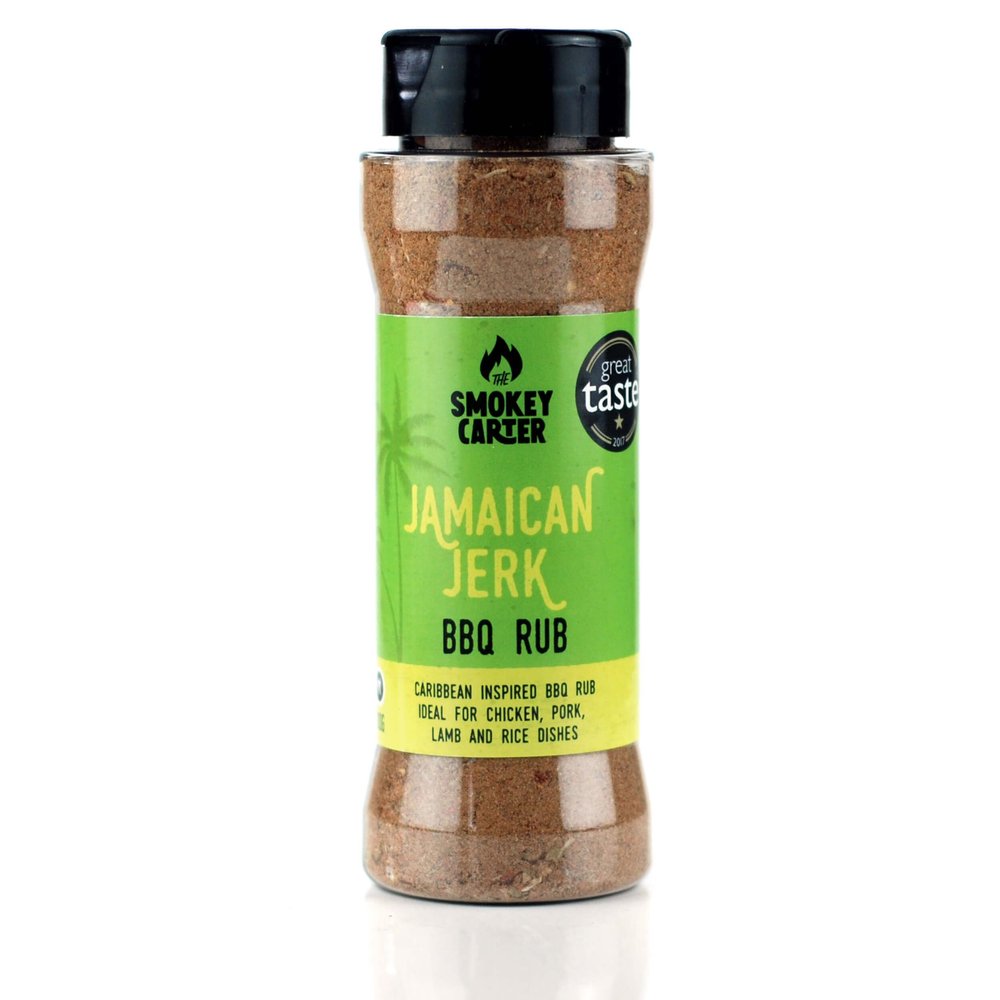 Jamaican Jerk BBQ Rub Shaker | The Smokey Carter | 2017 Great Taste Award Winner | Authentic Jerk Seasoning | Spicy & flavourful