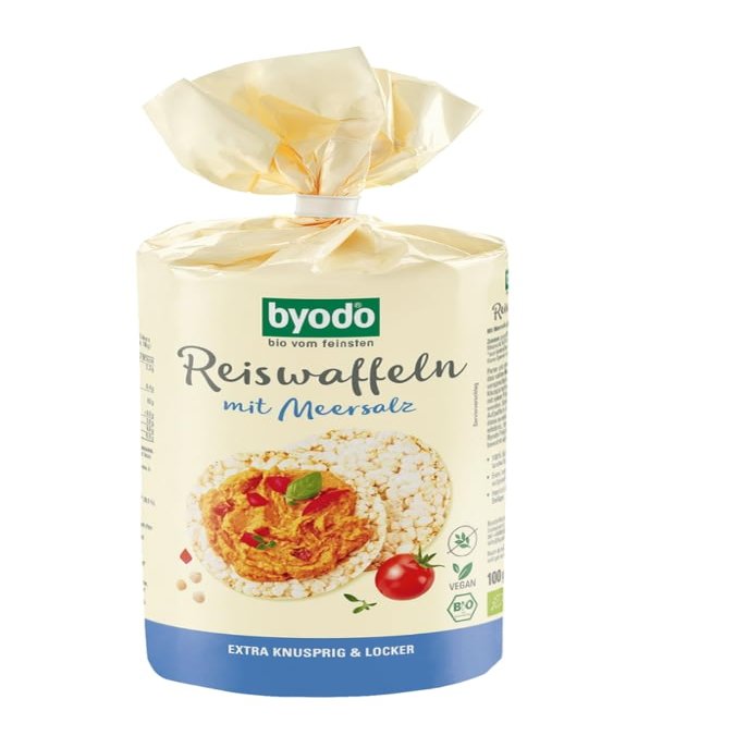 Byodo Organic rice waffles with sea salt, 100 g (2 x 100 g)