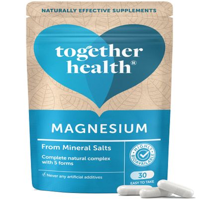 Marine Magnesium  Together Health  from Natural Marine Salts  5 Natural Forms of Magnesium  Vegan Friendly  Made in The UK  60 Vegecaps - Pack of 2