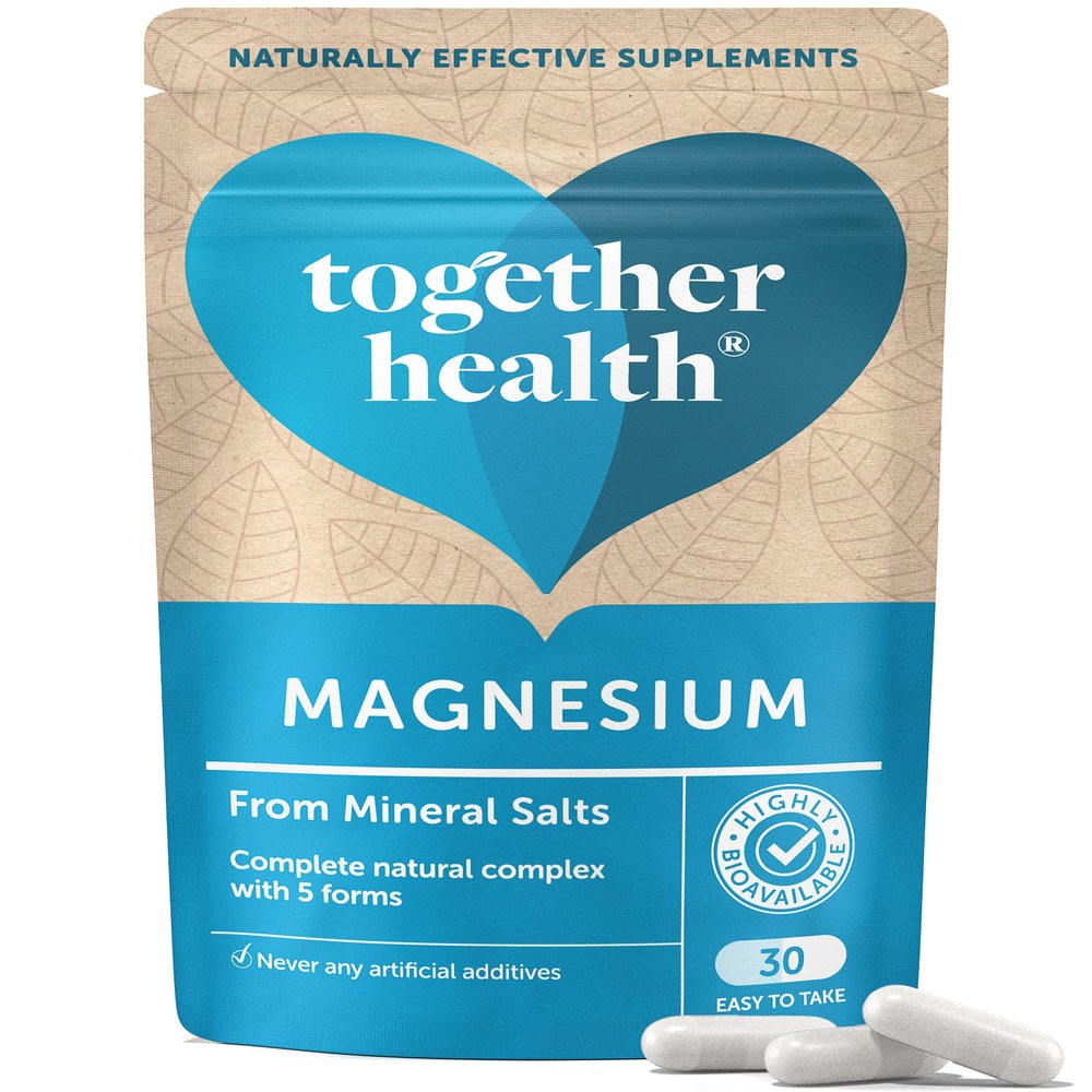 Marine Magnesium  Together Health  from Natural Marine Salts  5 Natural Forms of Magnesium  Vegan Friendly  Made in The UK  60 Vegecaps - Pack of 2