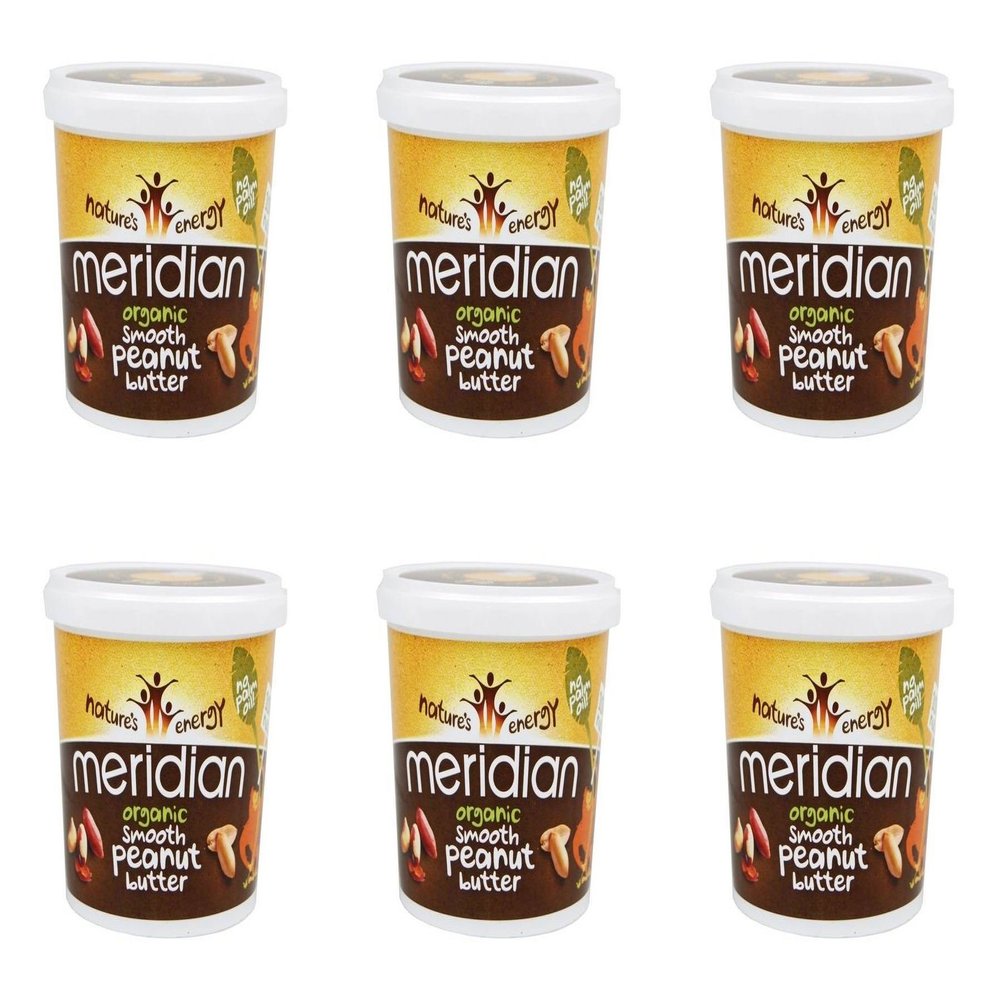 (6 Pack) Meridian Smooth 100% Peanut Butter Nuts| 1 kg |6 Pack