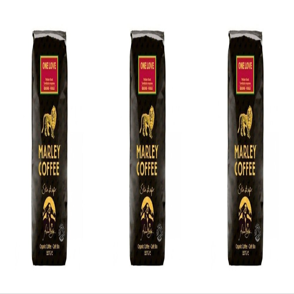 (3 PACK) - Marley One Love - Medium Roast Ground Coffee| 227 g |3 PACK - SUPER SAVER