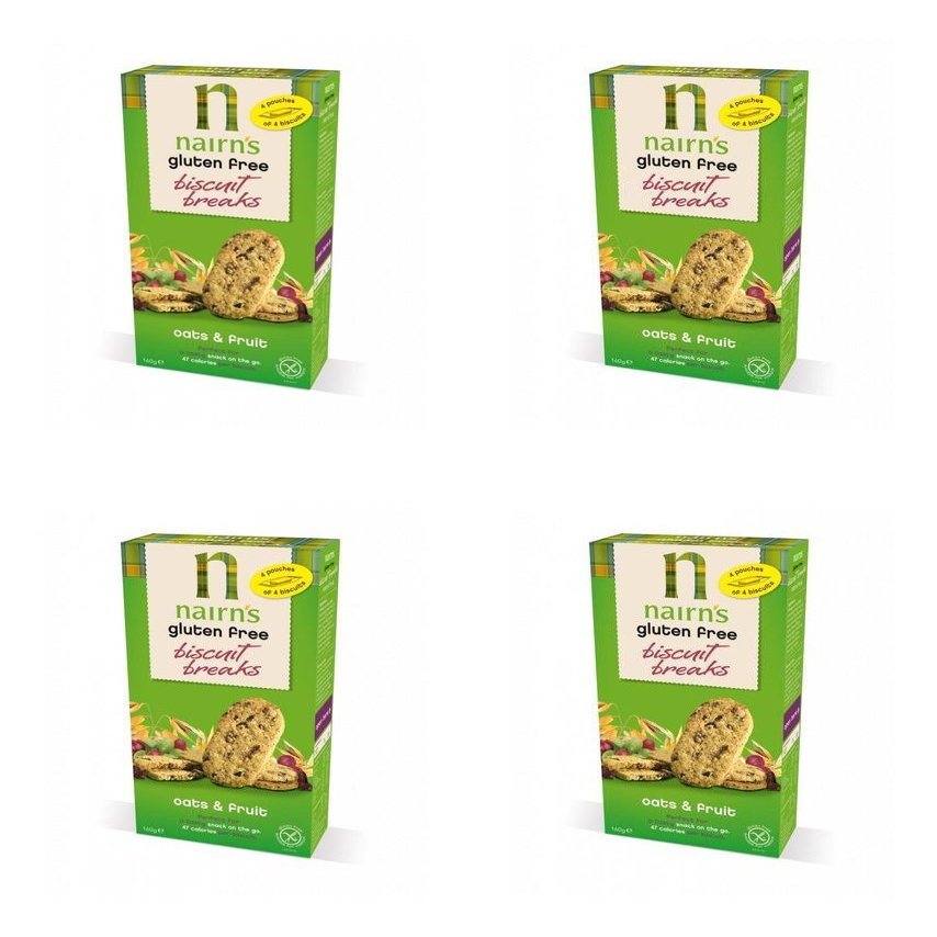 (4 PACK) - Nairns Biscuit Breaks - Oat & Fruit| 160 g |4 PACK - SUPER SAVER - SAVE MONEY