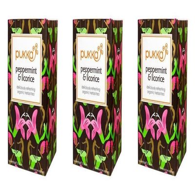 (3 PACK) - Pukka Peppermint & Licorice Tea| 20 Bags |3 PACK - SUPER SAVER
