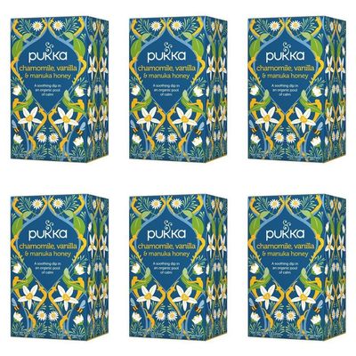 (6 PACK) - Pukka Chamomile Vanilla & Manuka Honey Tea| 20 Bags |6 PACK - SUPER SAVER