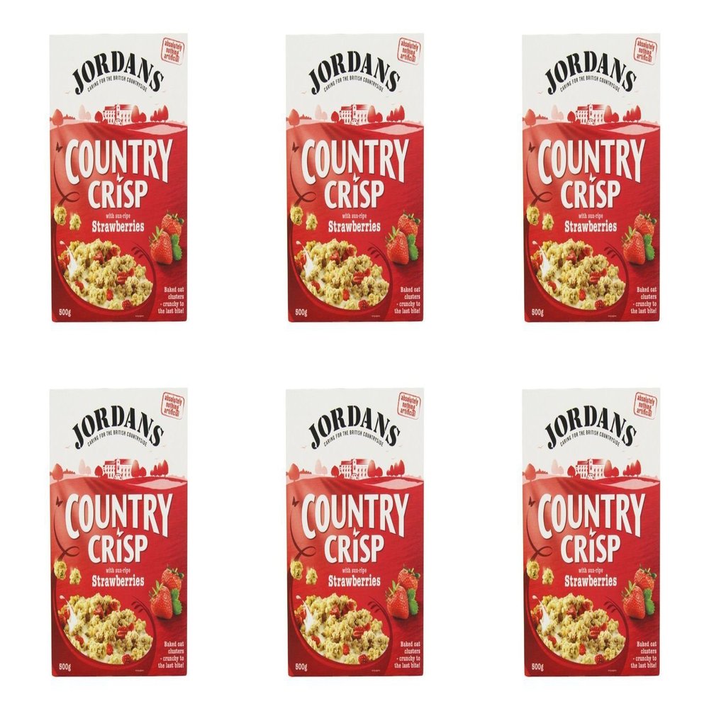 (6 PACK) - Jordans Country Crisp - Strawberry Clusters| 500 g |6 PACK - SUPER SAVER