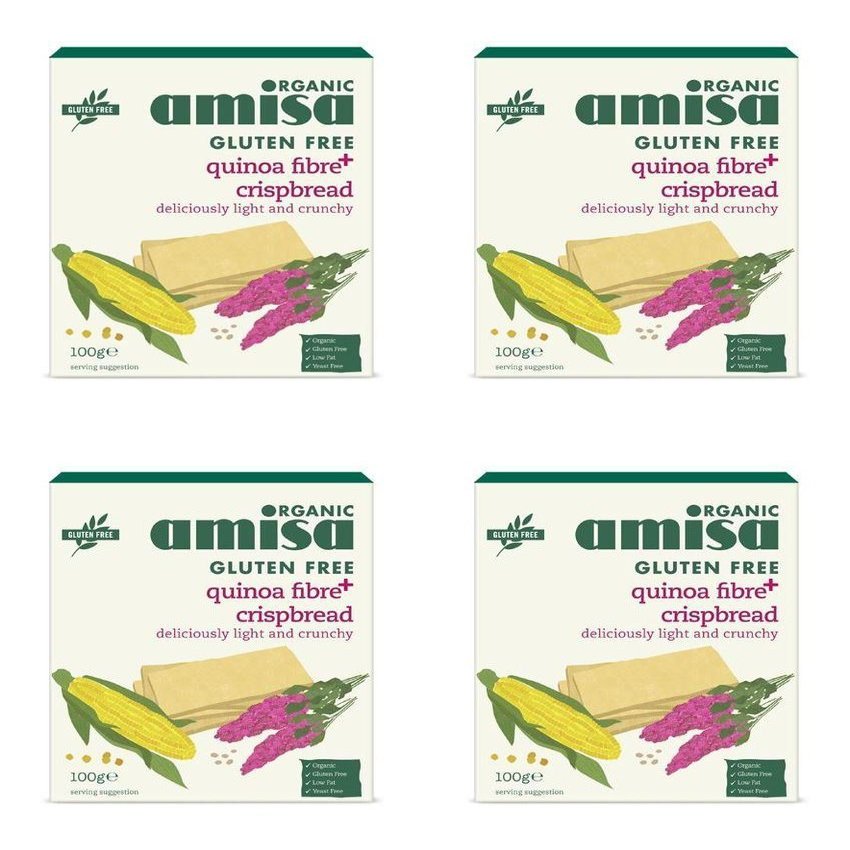 (4 PACK) - Amisa Quinoa Fibre Plus Crispbread| 100 g |4 PACK - SUPER SAVER