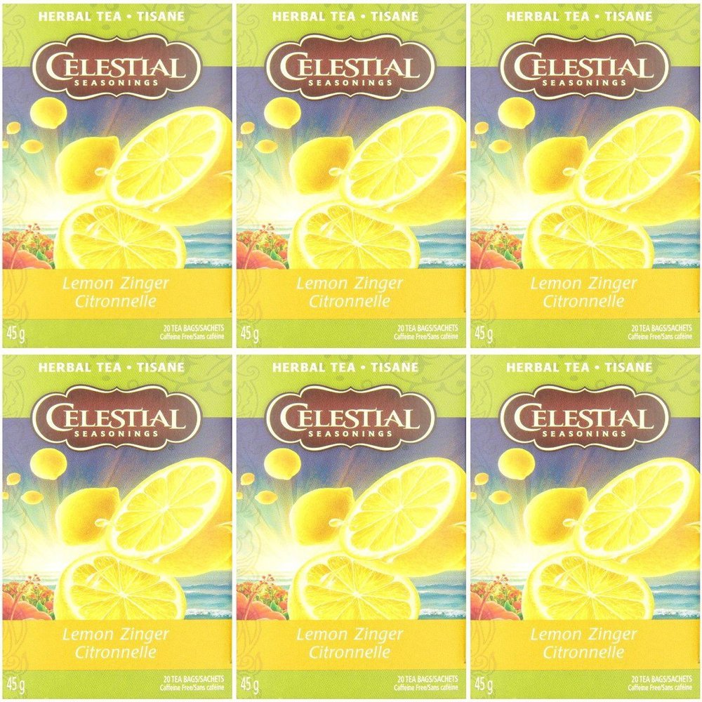 (6 Pack) - Celestial Lemon Zinger| 20 x 6 Bagsx |6 Pack