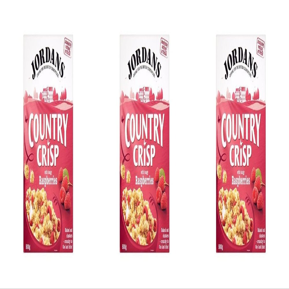 (3 PACK) - Jordans Country Crisp - Raspberry Clusters| 500 g |3 PACK - SUPER SAVER