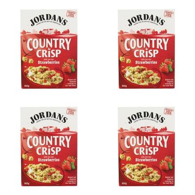 (4 PACK) - Jordans Country Crisp - Strawberry Clusters| 500 g |4 PACK - SUPER SAVER
