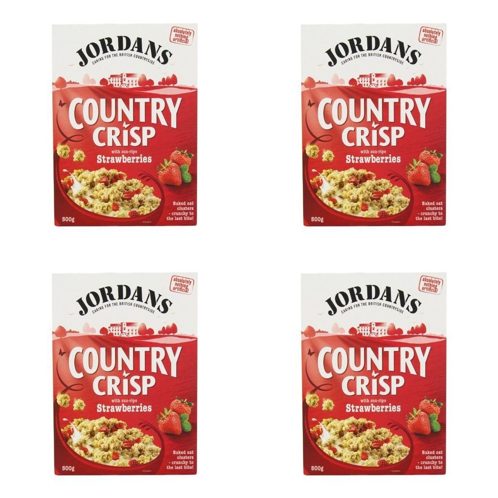 (4 PACK) - Jordans Country Crisp - Strawberry Clusters| 500 g |4 PACK - SUPER SAVER