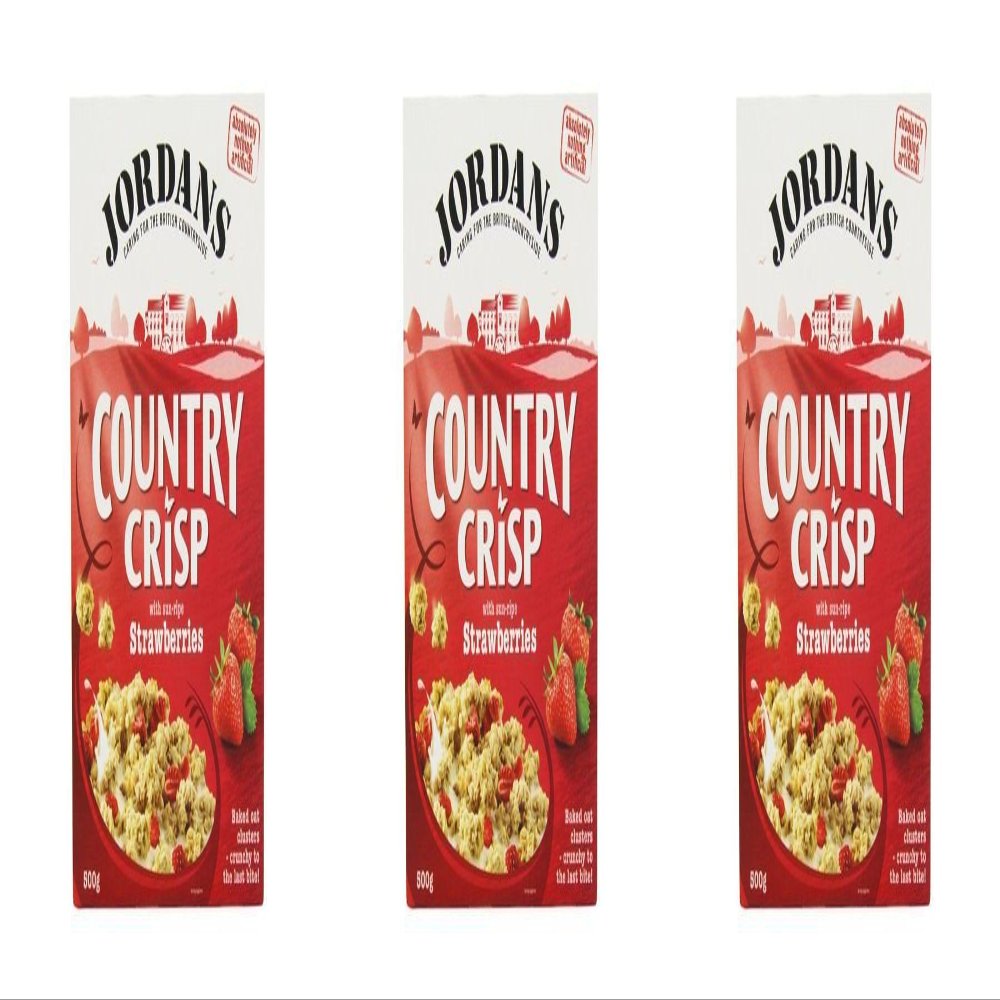 (3 PACK) - Jordans Country Crisp - Strawberry Clusters| 500 g |3 PACK - SUPER SAVER