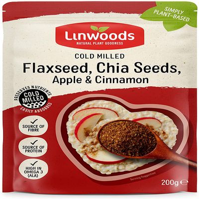 Linwoods Milled Flaxseed Chia Apple & Cinnamon 200g 12 Pack