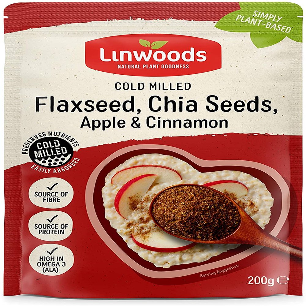 Linwoods Milled Flaxseed Chia Apple & Cinnamon 200g 12 Pack