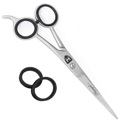 Haryali London, 6.5" Hair Cutting Scissor, Silver Sharp Barber Hair Scissors for Men, Stainless Steel Hair Scissors with Fixed Screw, Professional Hairdressers Trimming Shears for Salon and Home Use
