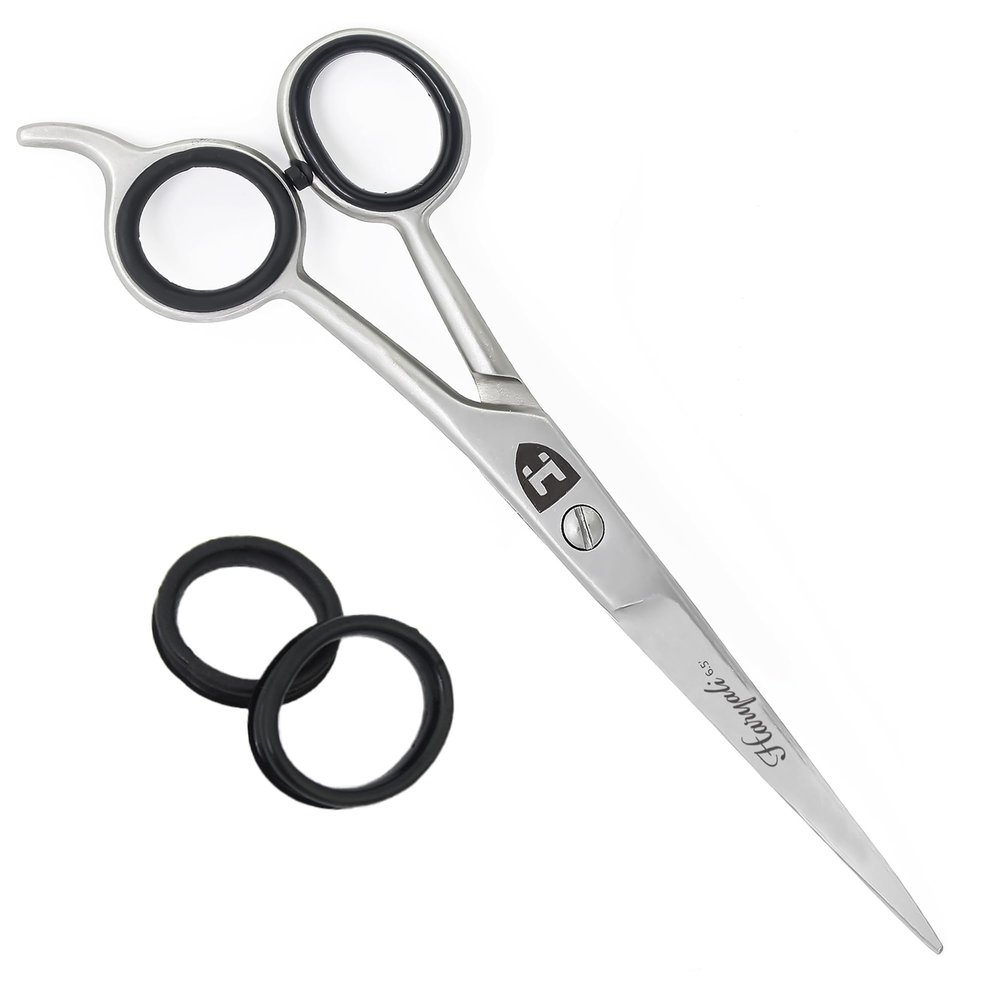 Haryali London, 6.5" Hair Cutting Scissor, Silver Sharp Barber Hair Scissors for Men, Stainless Steel Hair Scissors with Fixed Screw, Professional Hairdressers Trimming Shears for Salon and Home Use