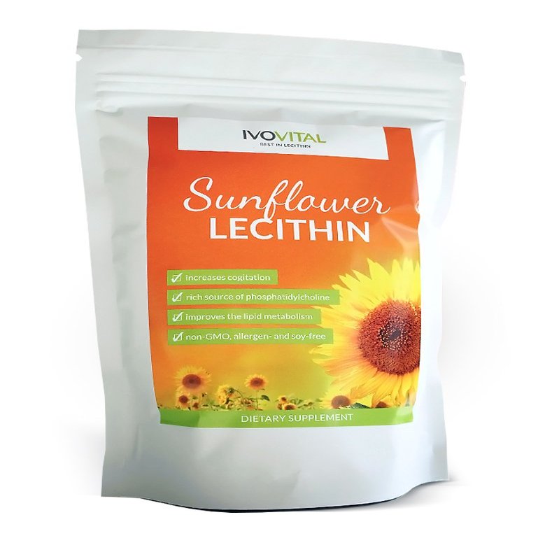 Sunflower Lecithin Powder, IVOVITAL, Non-GMO and Soy Free (300 g)